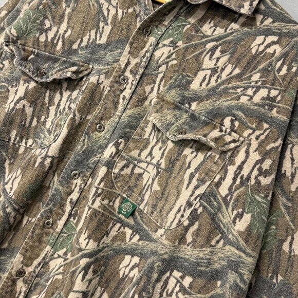 Vintage Mossy Oak Companions Foliage Camo Flannel Button Up Shirt XL - Picture 2 of 6